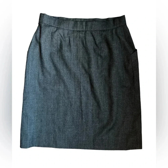 Burberrys A Line Button Wool Skirt Pockets Size 6 work wear Professional - Picture 4 of 7